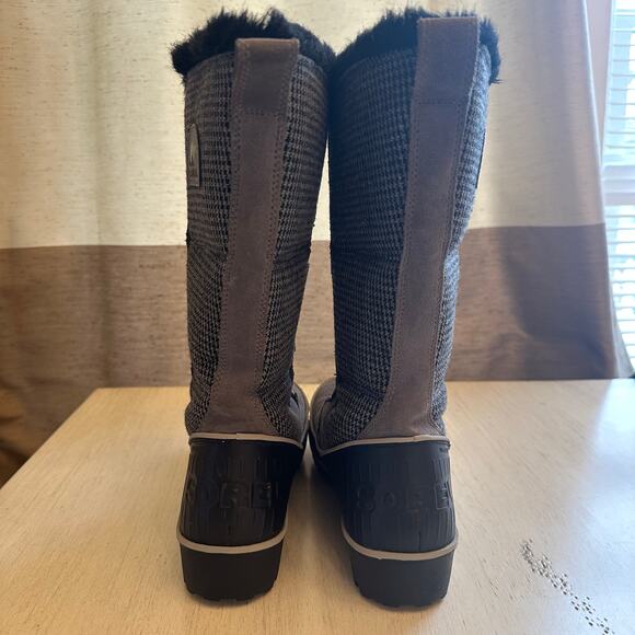 Sorel Women's Boots Tivoli High II Quarry Black Houndstooth Size 8 Snow Winter - Picture 4 of 10